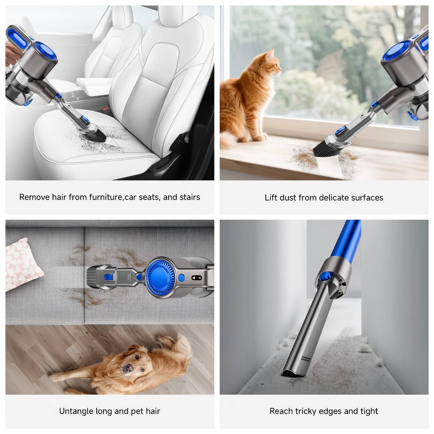 Cordless Vacuum Cleaner with LED Light & Removable Battery – Lightweight & Powerful