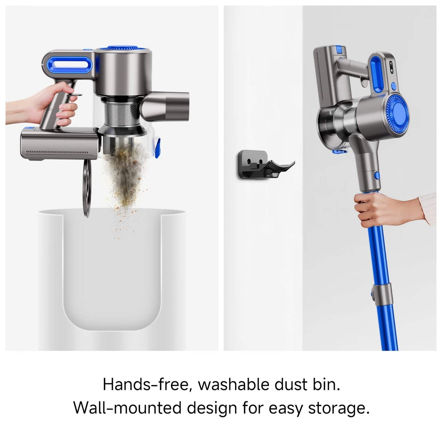 Cordless Vacuum Cleaner with LED Light & Removable Battery – Lightweight & Powerful
