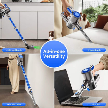 Cordless Vacuum Cleaner with LED Light & Removable Battery – Lightweight & Powerful