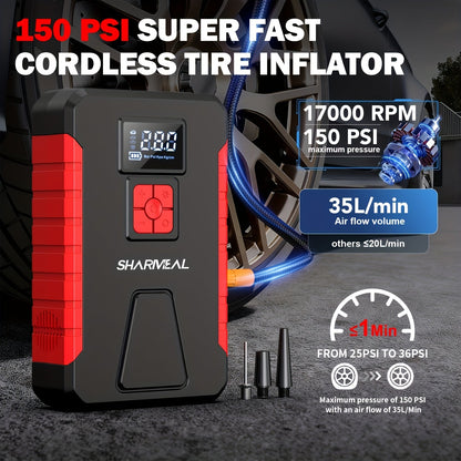 Portable Car Jump Starter with Air Compressor – 2-in-1 Emergency Kit